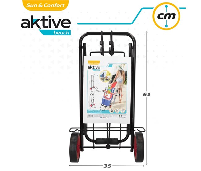Carro playa plegable Aktive Beach Negro
