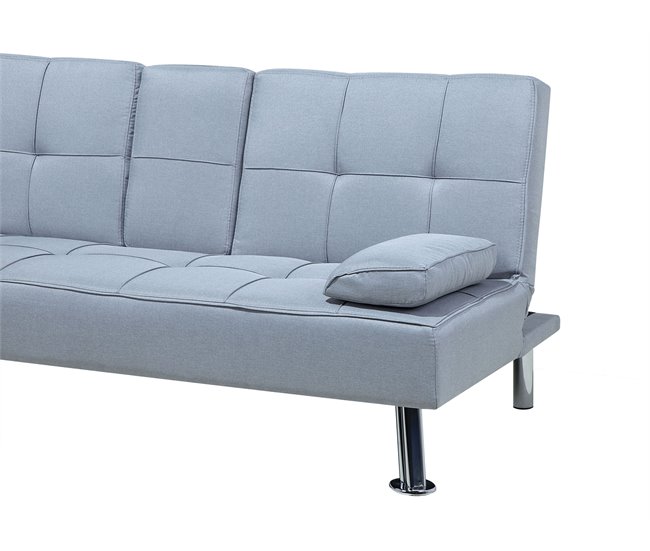 Beliani Sofá de 3 plazas Poliéster ROXEN Gris Claro