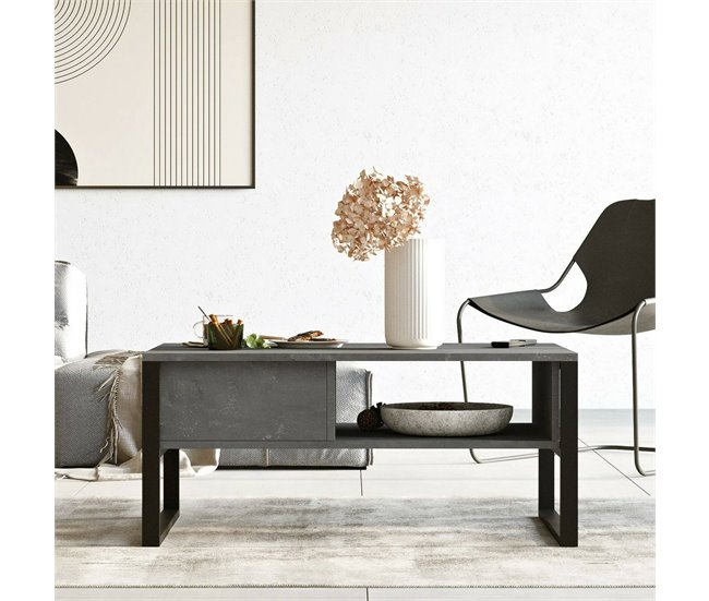 Mesa de centro com efeito madeira 100x59 Gris