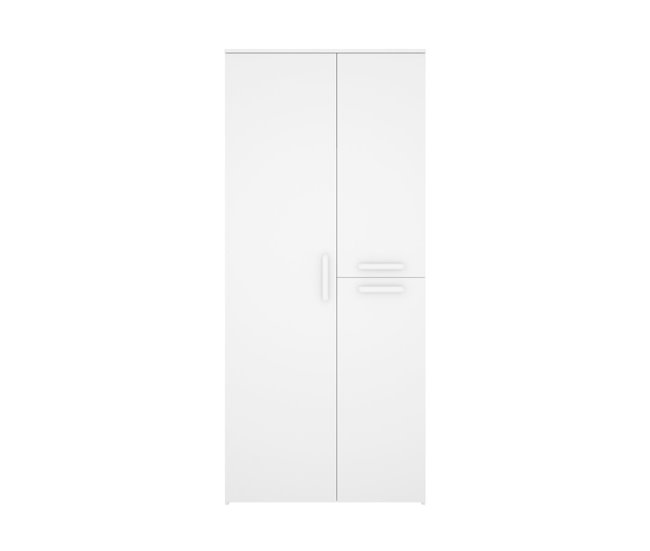 Armario Leka  puertas + barra +  estantes Blanco