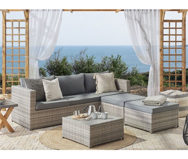 Beliani Conjunto de jardín SABBIA Gris Claro