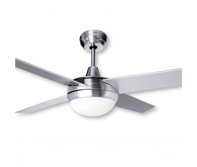 Ventilador de Techo con Luz 4 Aspas Dayron Plateado