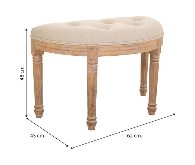 Banqueta de madera Beige