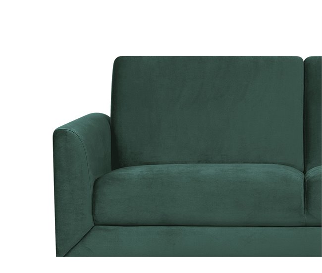 Beliani Sofá de 3 plazas Terciopelo FENES Azul Marino