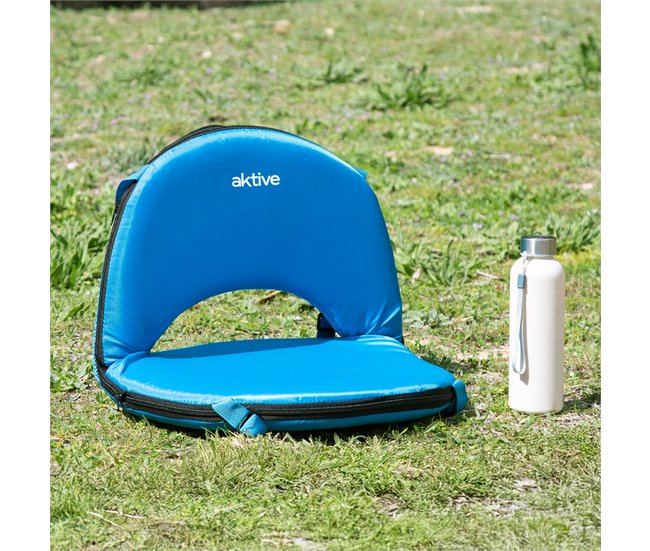 Aktive Asiento plegable con respaldo ajustable Azul
