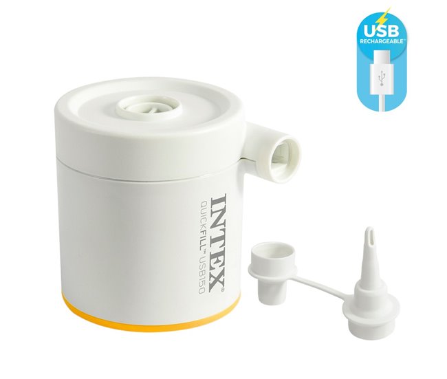 Colchón hinchable individual TruAire Camping Matress c/hinchador incluido INTEX Azul