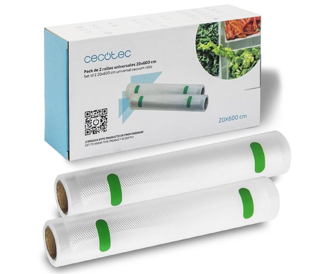 Envasadora al vacio Rollos de 20 x 600 para envasadoras al vacio Cecotec Blanco