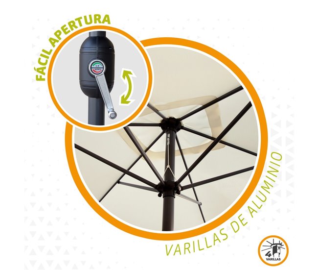 Parasol balcón mástil aluminio Aktive Garden Beige