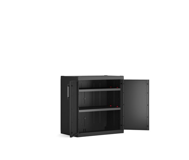 Armario resina DETROIT XL bajo 93x89x54cm negro Negro