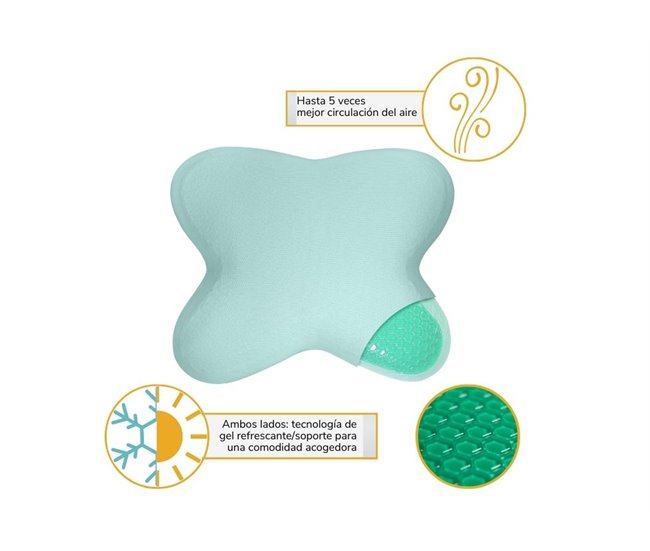 Almohada Forma de Mariposa con Gel Refrescante Verde