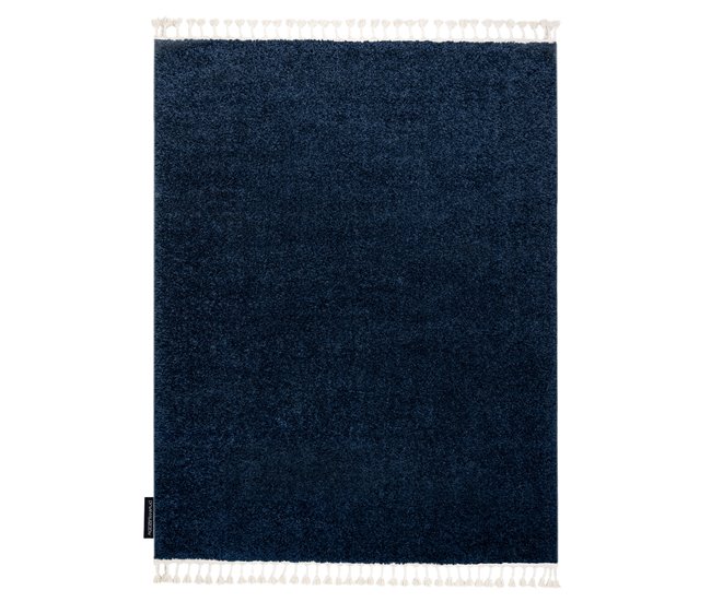 Alfombra BERBER 9000 Franjas Bereber Marroquí Shaggy 200x290 Azul