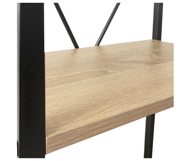 Acomoda Textil – Estantería Librería. (3 Estantes) Negro/ Madera