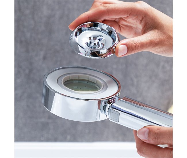 Alcachofa de Ducha Doble con Dispensador 3 en 1 Plateado