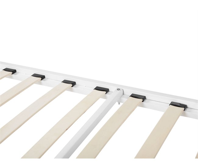 Beliani Cama con somier Metal CUSSET 147x209 Blanco