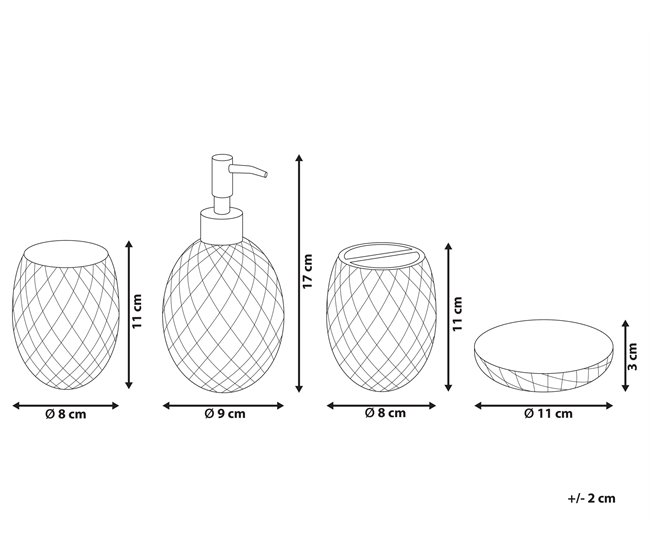 Beliani Conjunto de accesorios de baño CANOA Verde