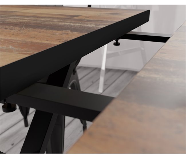 Mesa extensible de comedor NELLEKE Cemento