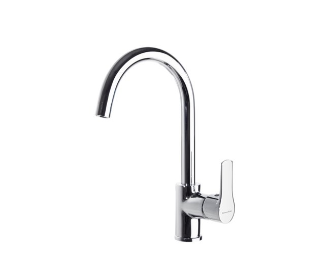 Grifo de Fregadero de Cocina Monomando con Caño Cisne Cromo