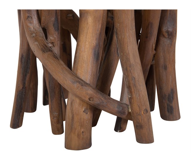 Beliani Mesa auxiliar HOUMA 36x36 Blanco