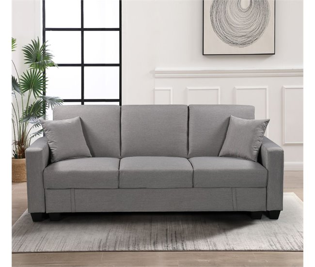 Sofa Cama Keyla con Arcon Gris