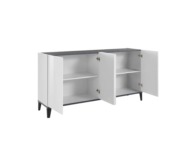 Aparador efecto madera 160 Blanco/ Gris