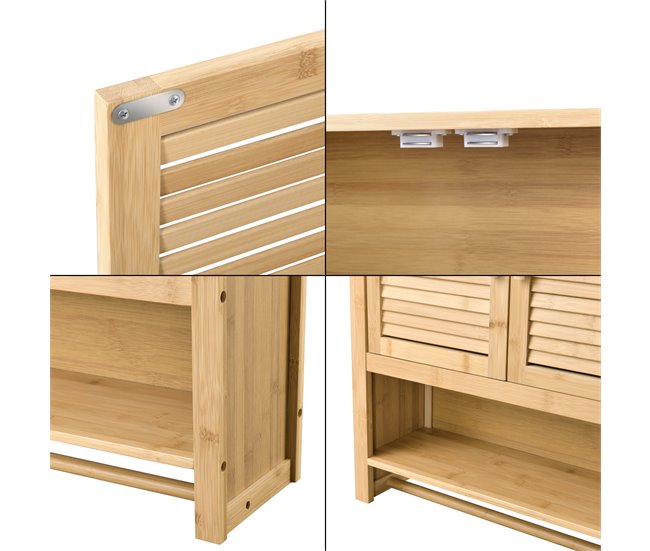 Mueble de pared para baño Tyresö bambú Natural