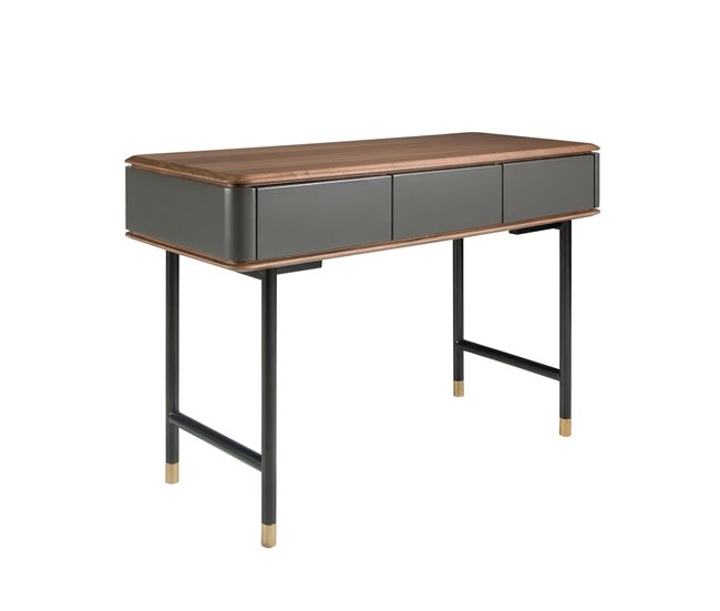 Consola rectangular, madera y acero 7171 Gris Oscuro