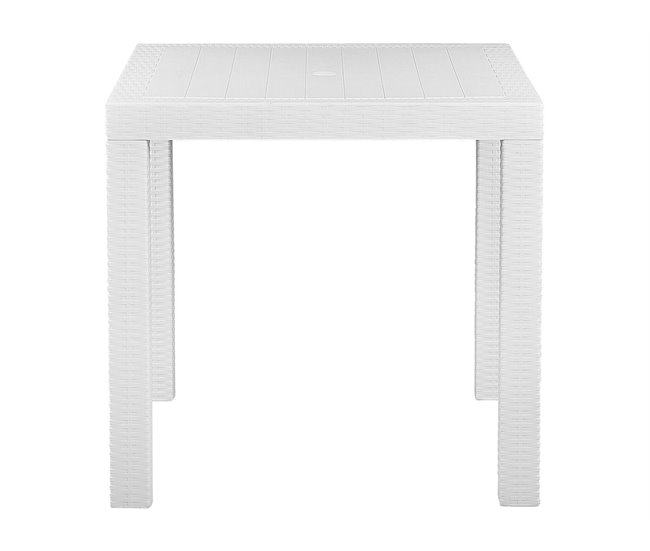 Beliani Mesa de jardín FOSSANO 80x80 Blanco
