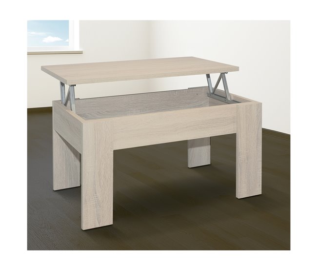 Acomoda Textil – Mesa de Centro Elevable de Madera Gala. 90x46 Beige