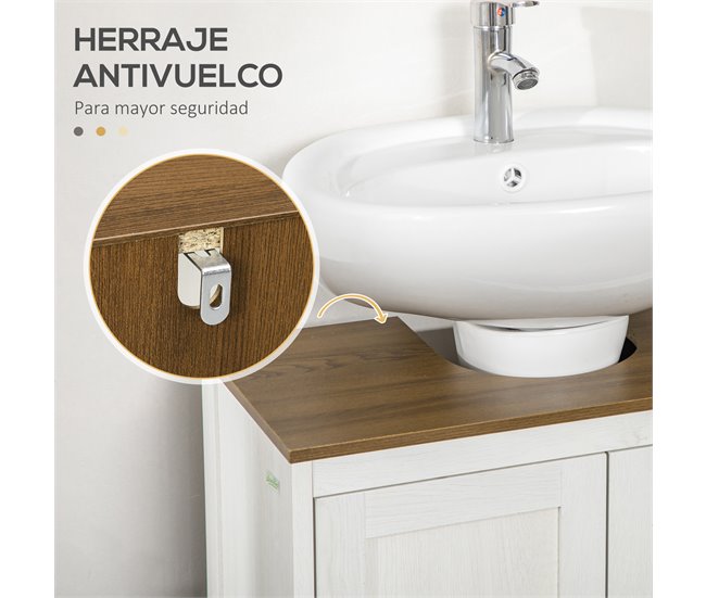 Armario de Baño Melamina de Madera kleankin, hogar - baño 60 Blanco