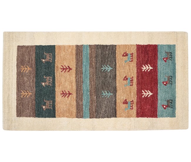 Beliani Alfombra de pelo corto SARILAR 80x150 Multicolor