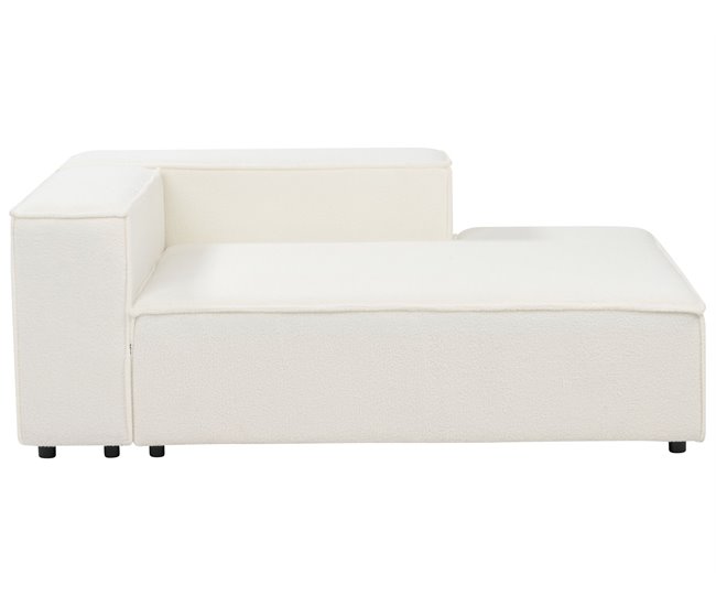 Beliani Sofá esquinero con reposapiés Bouclé ARDAL Crema