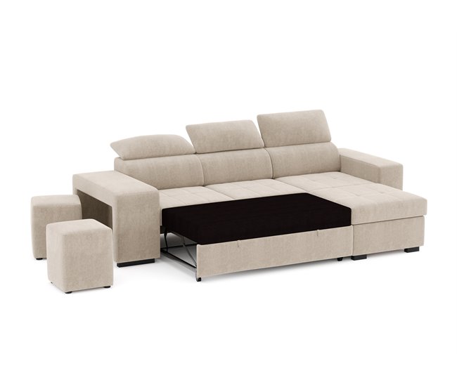 Chaise longue PHOENIX convertible en cama Beige
