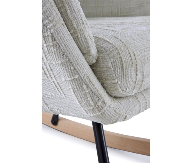 Balancín tapizado en chenilla y patas metálicas Blanco