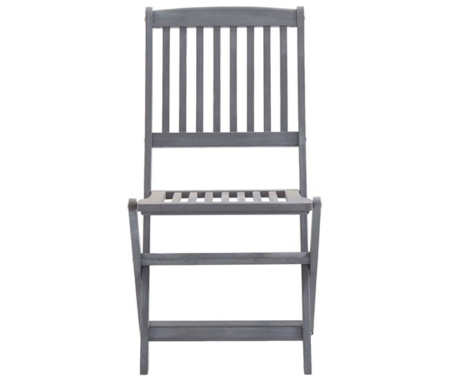 2 Sillas de jardín plegables de madera con cojines Antracita