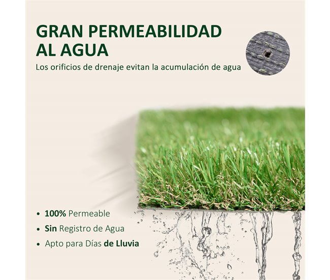 Césped Artificial PP y PE Outsunny Verde