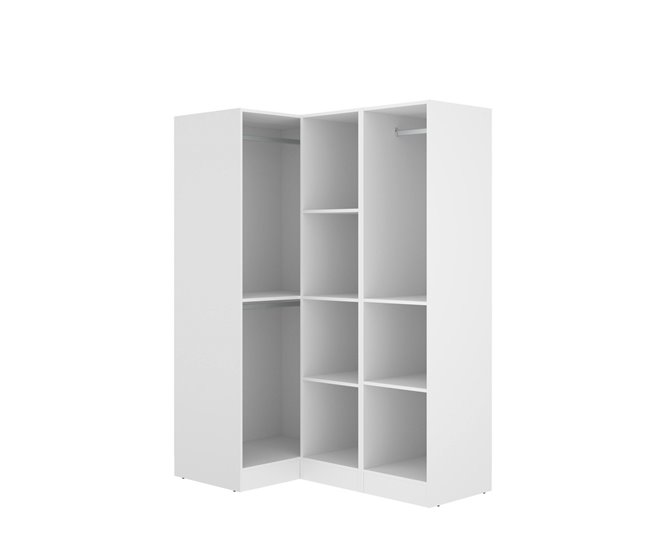Armario esquinero efecto madera Blanco