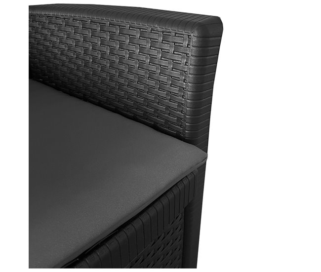 Acomoda Textil - Conjunto de Jardín con 2 Sillones + Mesa Negro