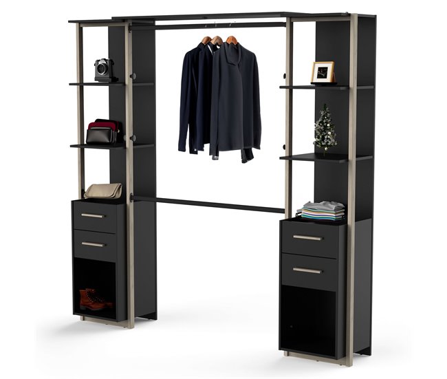 Vestidor Abierto Moon Kronberg Negro/ Madera