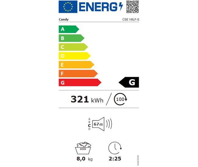 Secadora evacuación CANDY CSE V8LF-S Smart Touch 8kg blanco Blanco