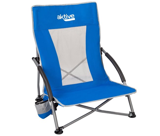 Silla plegable de tela para playa Aktive Azul
