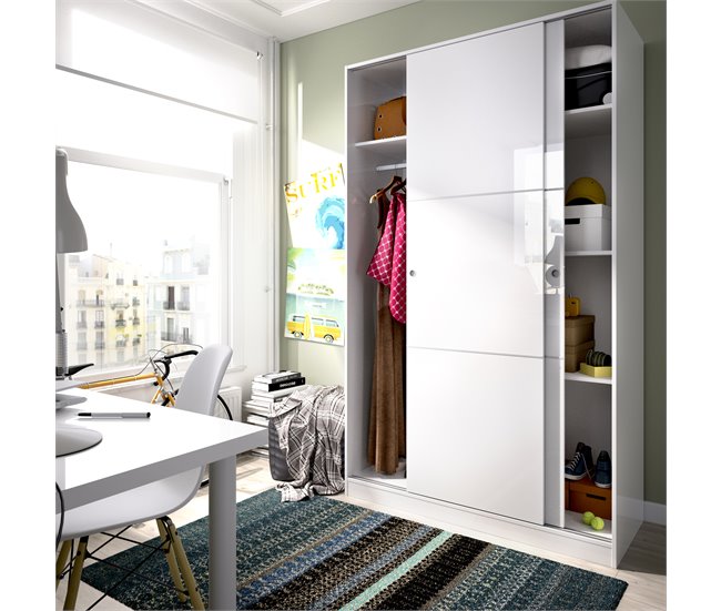 Armario 2 puertas correderas Slider 120 Blanco