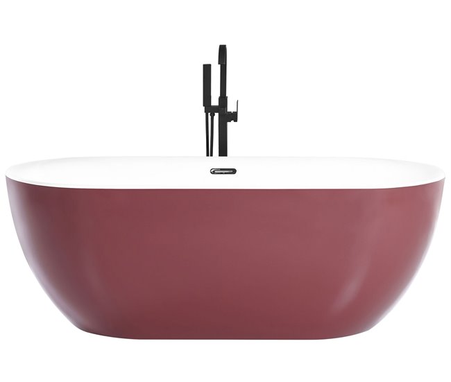 Beliani Bañera independiente CARRERA 80x170 Rojo
