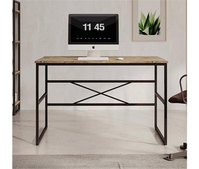 Escritorio Dormitorio Oficina Factory M Muebles Bonitos 120x60 Negro/ Madera