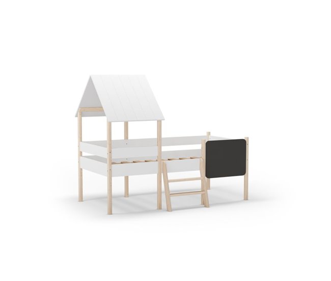 Cama cabaña Mokibed 202x110 Blanco/ Madera