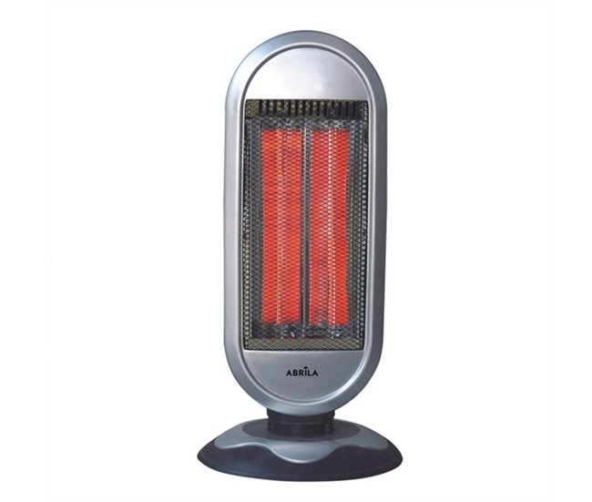 Estufa Electrica Fibra De Carbono Metal Serie Fulgor Plateado