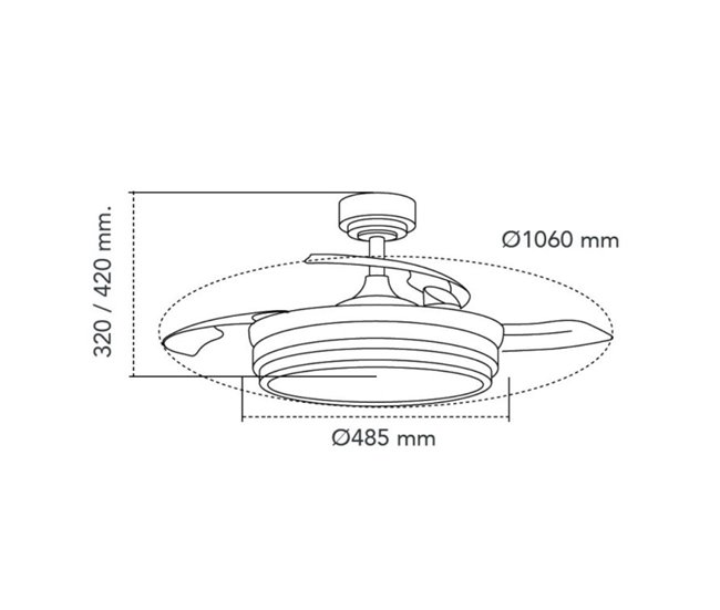 Ventilador De Techo Metal Serie Pampin L Blanco