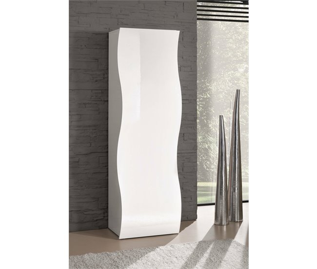 Armario multiusos 1 puerta efecto madera Blanco