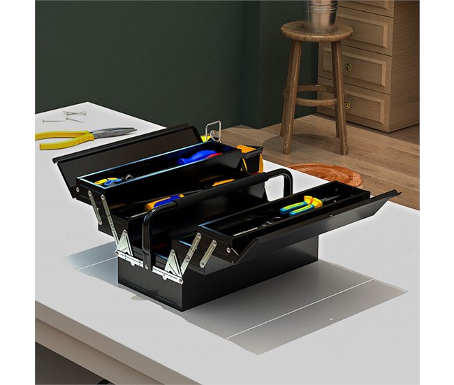 Caja de Herramientas Acero DURHAND Negro