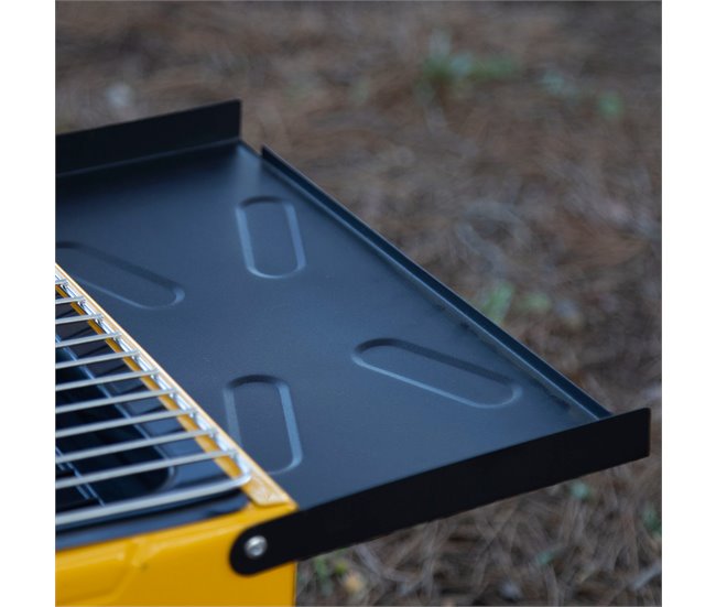Aktive Barbacoa carbón plegable acero bandejas laterales Amarillo