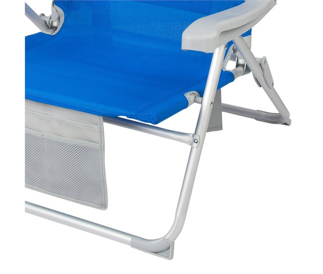 Aktive Pack 2 sillas playa XXL plegables y multiposición Azul